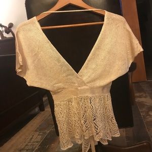 Champagne color knit top